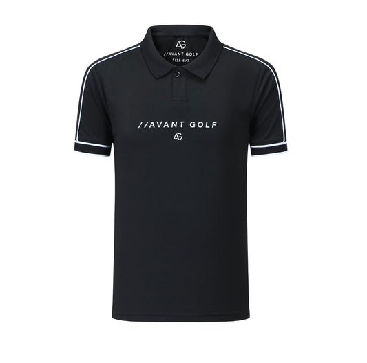 AG All Black Piped Polo